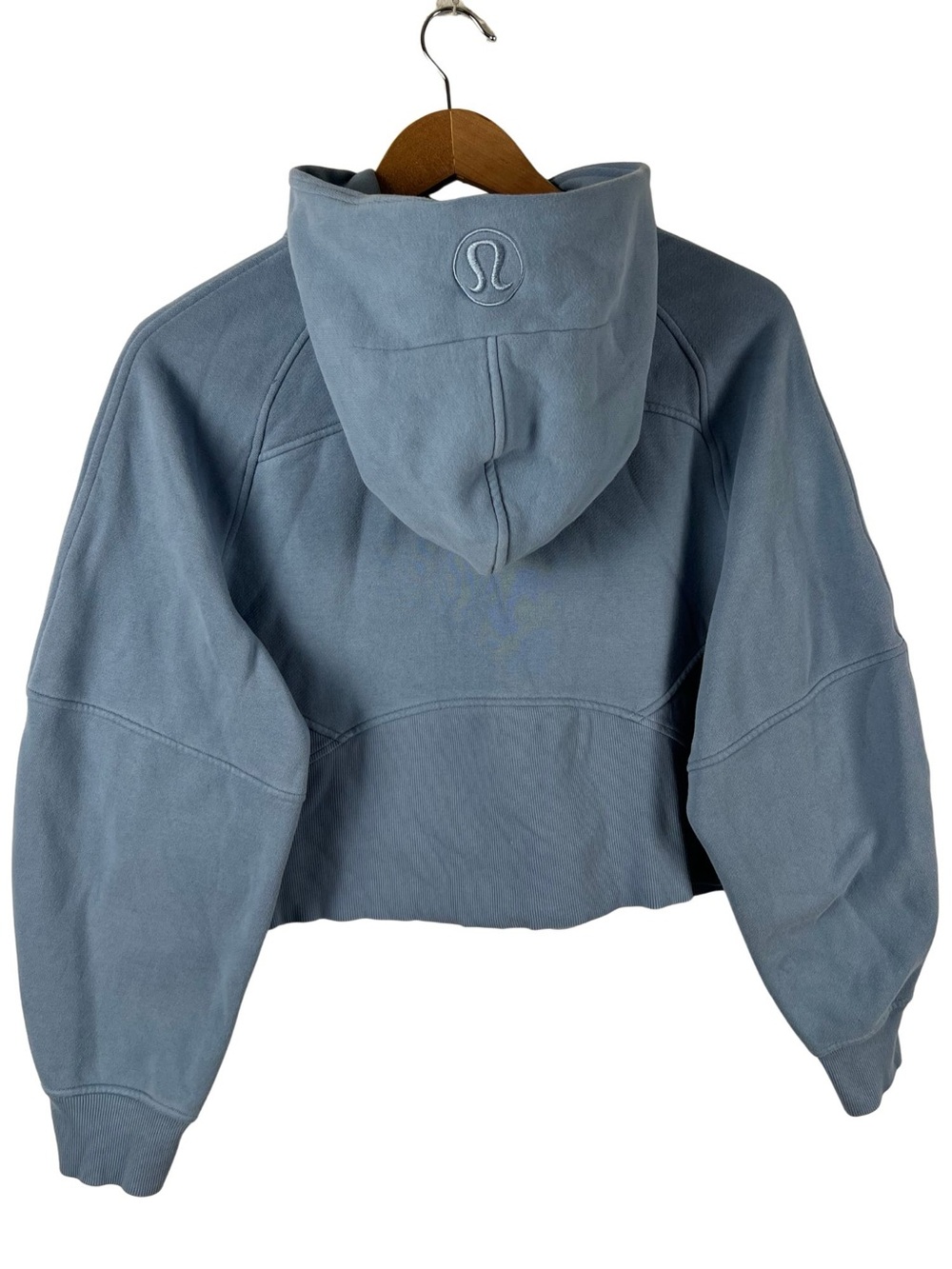 Lululemon Scuba Oversized Half Zip Hoodie Blue Cropped Sweatshirt Size M/L - Picture 1 of 11